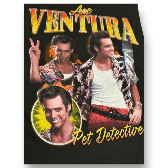 Ace Ventura Pet Detective Movie Graphic T-shirt Men L Black Short Sleeve - Picture 3 of 8